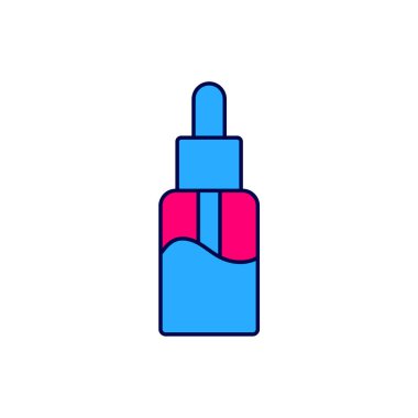 Filled outline Vape liquid bottle for electronic cigarettes icon isolated on white background. Vector.