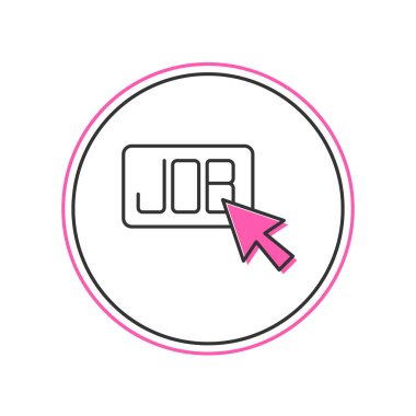 Filled outline Search job icon isolated on white background. Recruitment or selection concept. Human resource and recruitment for business. Vector.