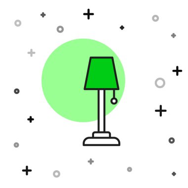 Doldurulmuş döşeme lambası simgesi beyaz arkaplanda izole edildi. Vektör.