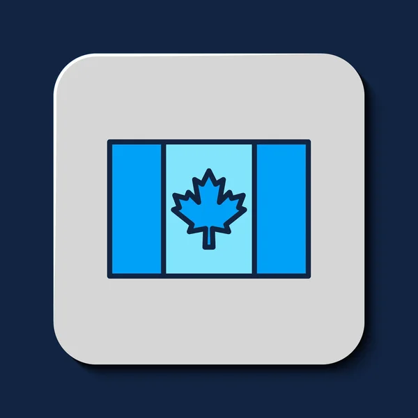 Ікона Flag Canada Була Виділена Синьому Фоні Прапор Північної Америки — стоковий вектор