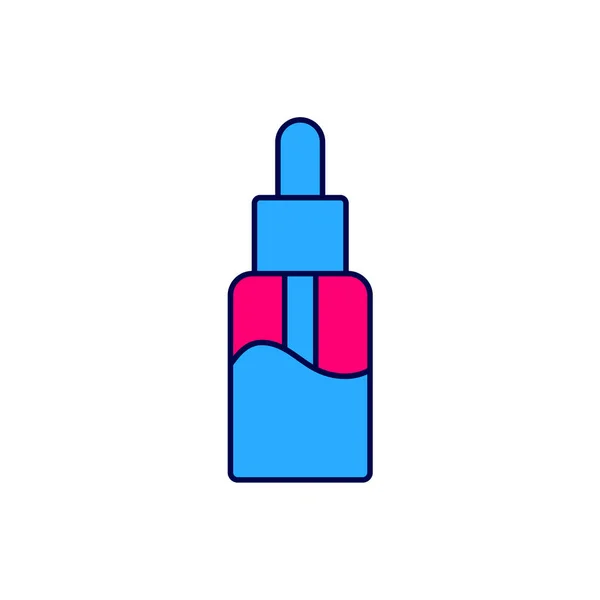 Filled Outline Vape Liquid Bottle Electronic Cigarettes Icon Isolated White — Vector de stock