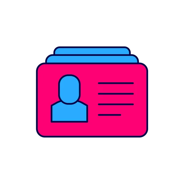 Filled Outline Resume Icon Isolated White Background Application Searching Professional — 图库矢量图片