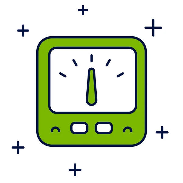 Filled Outline Ampere Meter Multimeter Voltmeter Icon Isolated White Background — 스톡 벡터
