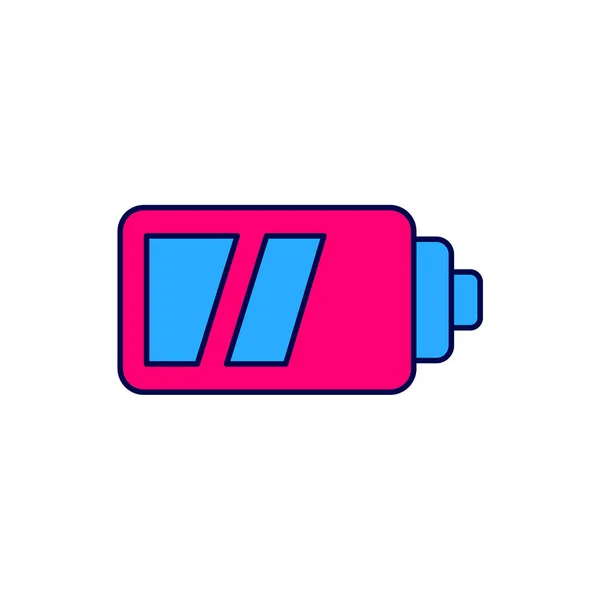 Filled Outline Battery Camera Icon Isolated White Background Lightning Bolt — 스톡 벡터