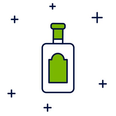 Beyaz arka planda izole edilmiş viski şişesi simgesi. Vektör