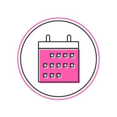 Doldurulmuş takvim simgesi beyaz arkaplanda izole edildi. Olay hatırlatma sembolü. Vektör