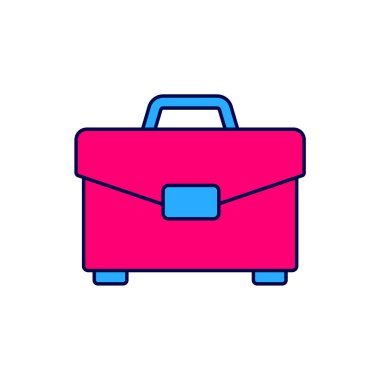 Doldurulmuş Evrak Çantası simgesi beyaz arkaplanda izole edildi. İş ilanı. İş portföyü. Vektör