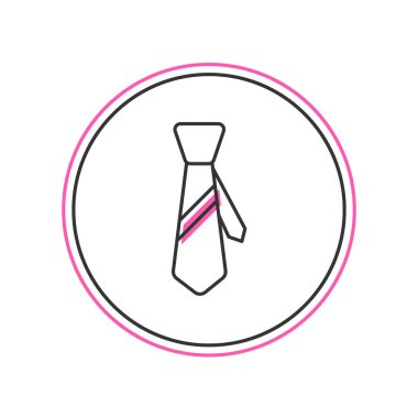 Doldurulmuş düğüm simgesi beyaz arkaplanda izole edildi. Boyunbağı ve boyun bezi sembolü. Vektör