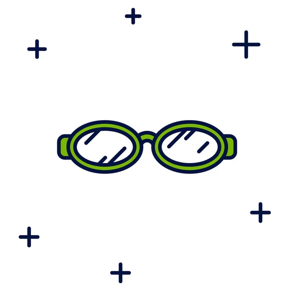 Filled Outline Glasses Swimming Icon Isolated White Background Goggles Sign — Vector de stock