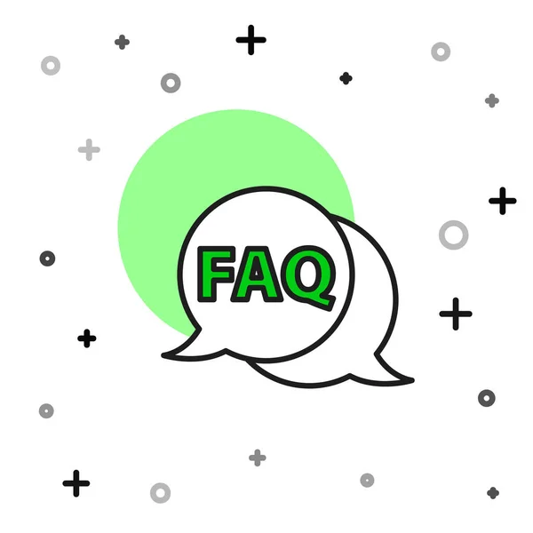 Filled Outline Speech Bubble Text Faq Information Icon Isolated White — Stock Vector