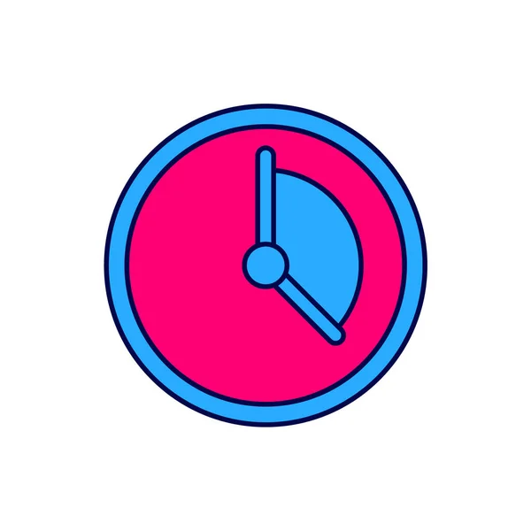 Icône Gestion Temps Remplie Isolée Sur Fond Blanc Panneau Horloge — Image vectorielle
