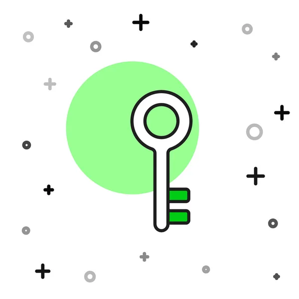 Filled Outline House Key Icon Isolated White Background Vector — Vetor de Stock