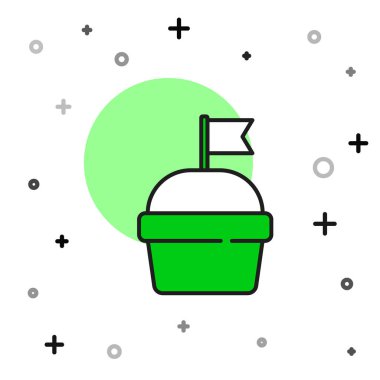 Doldurulmuş Cake simgesi beyaz arkaplanda izole edildi. Doğum günün kutlu olsun. Vektör