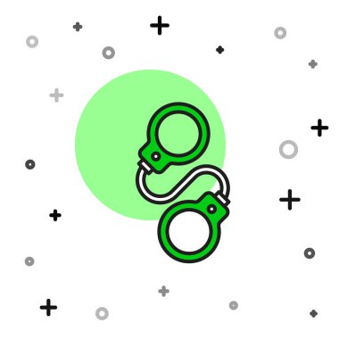 Doldurulmuş kelepçe simgesi beyaz arkaplanda izole edilmiş. Vektör