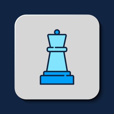 Filled outline Chess icon isolated on blue background. Business strategy. Game, management, finance.  Vector