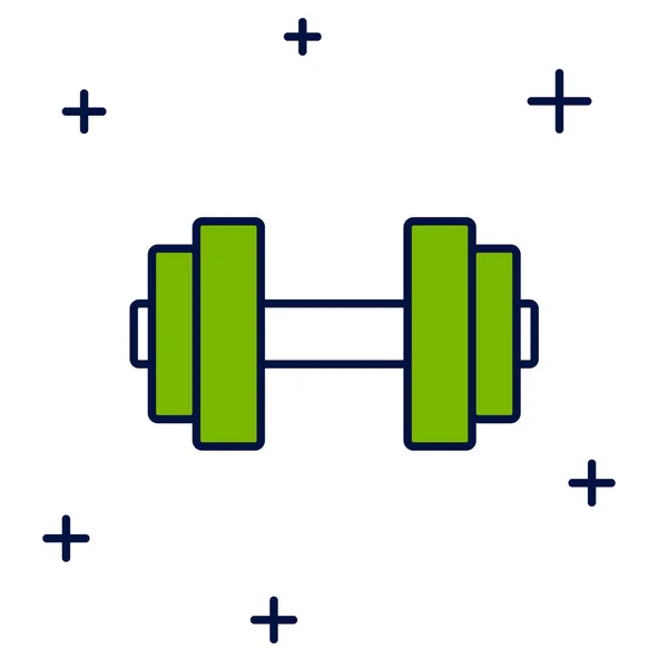 Filled Outline Dumbbell Icon Isolated White Background Muscle Lifting Icon — Vetor de Stock