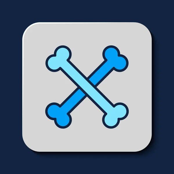 Vyplněný Obrys Ikona Zkřížených Lidských Kostí Izolovaná Modrém Pozadí Vektor — Stockový vektor