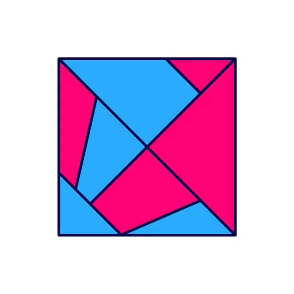 Vyplněný Obrys Rubik Ikona Kostky Izolované Bílém Pozadí Mechanická Puzzle — Stockový vektor