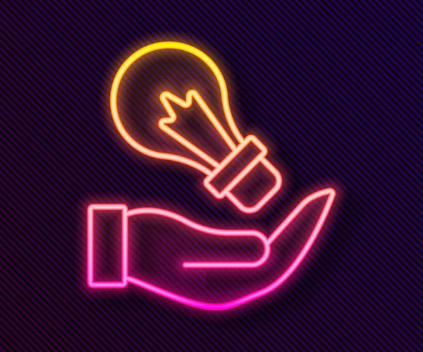 Leuchtende Leuchtstoffröhre Der Hand Mit Konzept Der Idee Symbol Isoliert — Stockvektor