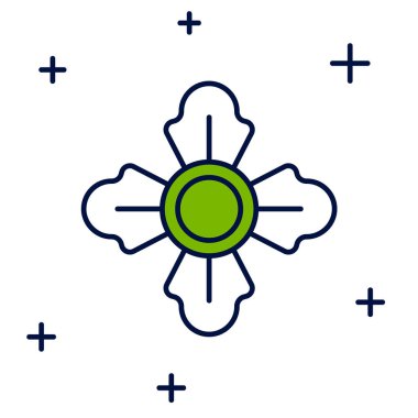 Beyaz arka planda izole edilmiş ana hatlı itfaiyeci simgesi. Vektör