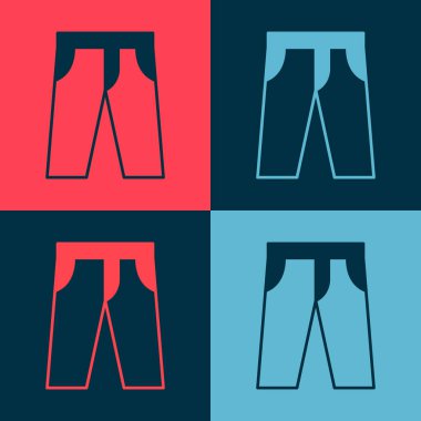 Pop Art Pants simgesi renk arkaplanında izole edildi. Pantolon imzası. Vektör