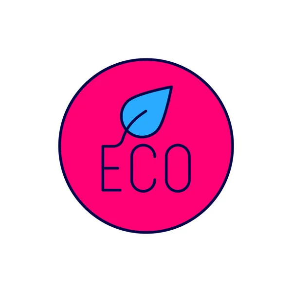 Contour Rempli Icône Leaf Eco Symbole Isolé Sur Fond Blanc — Image vectorielle