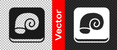 Siyah Ahtapot şeffaf arkaplanda izole edilmiş bir plaka simgesi üzerinde. Vektör.