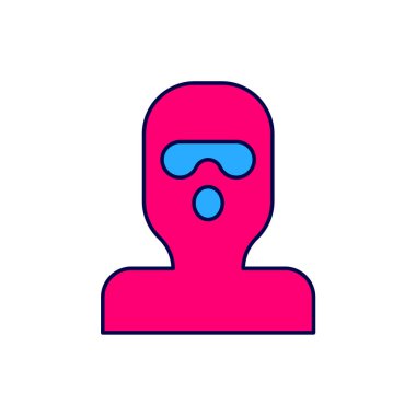 Doldurulmuş taslak Hırsız maskesi simgesi beyaz arkaplanda izole edildi. Haydut maskesi, suçlu adam. Vektör