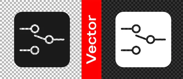 Black Switch Elektronischen Schaltkreis Symbol Isoliert Auf Transparentem Hintergrund Vektor — Stockvektor