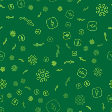 Hat Pipette, Virüs ve Şimşek 'i kusursuz desene ayarlayın. Vektör