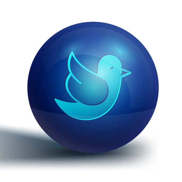 Значок Blue Dove Выделен Белом Фоне Синяя Кнопка Круга Вектор — стоковый вектор