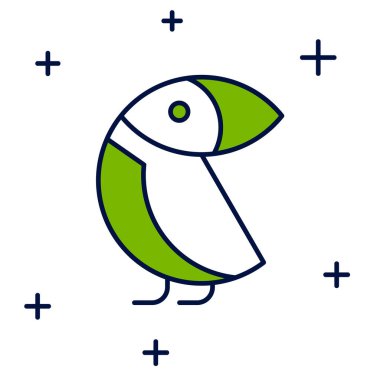 Doldurulmuş albatros simgesi beyaz arkaplanda izole edildi. Vektör