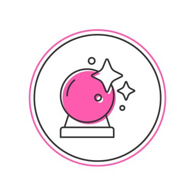 Doldurulmuş sihirli top simgesi beyaz arkaplanda izole edildi. Kristal küre. Vektör