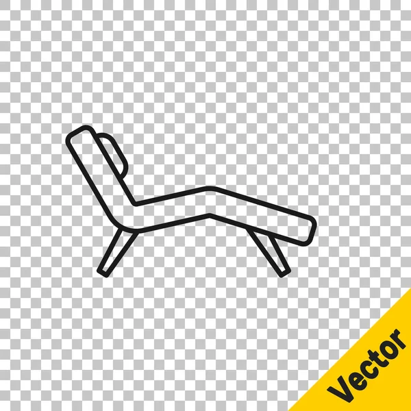 Черная Линия Кресло Значок Изолирован Прозрачном Фоне Вектор — стоковый вектор