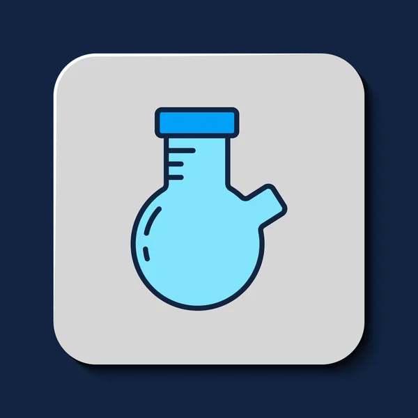 Filled Outline Test Tube Flask Chemical Laboratory Test Icon Isolated — Image vectorielle