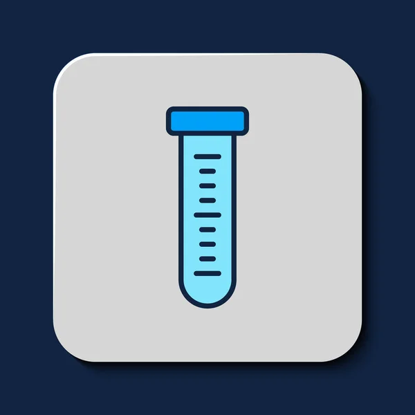 Filled Outline Test Tube Flask Chemical Laboratory Test Icon Isolated — Stockový vektor