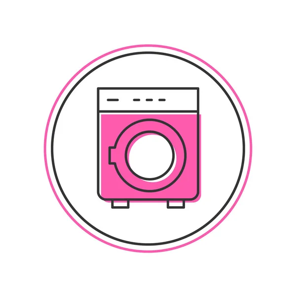 Filled Outline Washer Icon Isolated White Background Washing Machine Icon — Stock Vector