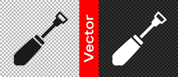 Черная Отвертка Значок Изолирован Прозрачном Фоне Символ Служебного Инструмента Вектор — стоковый вектор