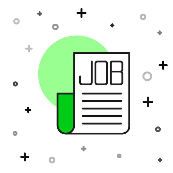 Filled Outline Search Job Icon Isolated White Background Recruitment Selection — Vector de stock
