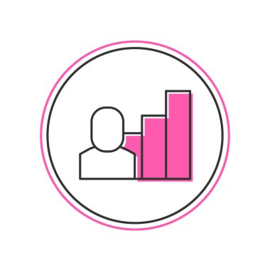 Filled outline Productive human icon isolated on white background. Idea work, success, productivity, vision and efficiency concept.  Vector