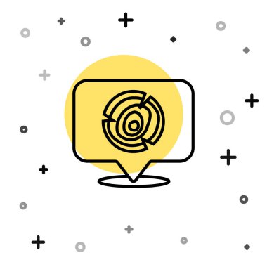 Siyah çizgi tahta kütük simgesi beyaz arkaplanda izole edildi. Yakacak odun yığını. Rastgele dinamik şekiller. Vektör