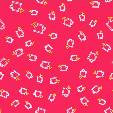 Çizgi Sulama simgesi kırmızı arkaplanda izole edilmiş kusursuz desen oluşturabilir. Sulama sembolü. Vektör