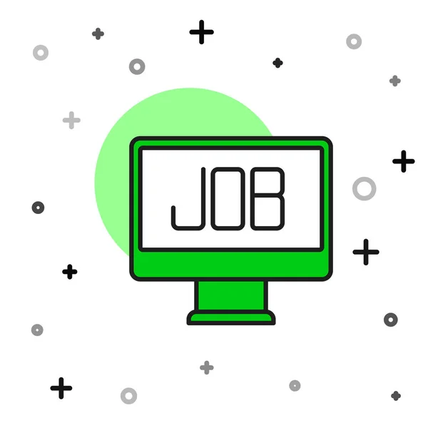 Filled Outline Search Job Icon Isolated White Background Recruitment Selection —  Vetores de Stock