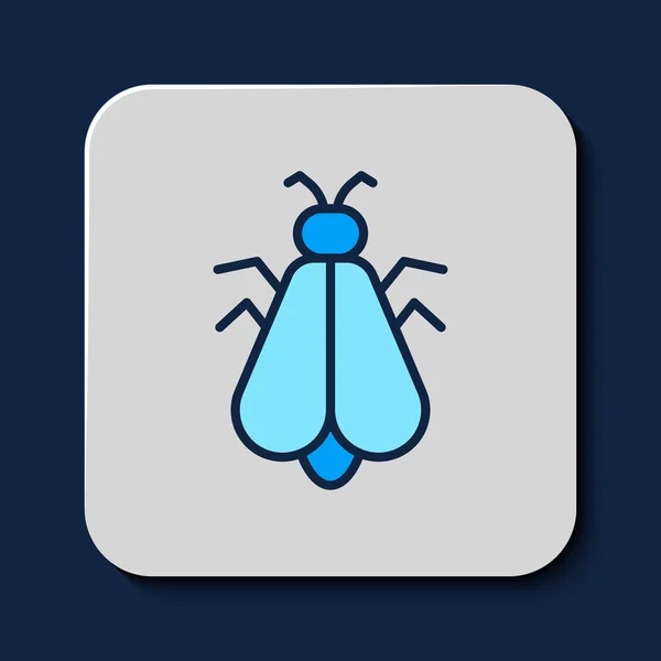Filled Outline Mosquito Icon Isolated Blue Background Vector — Stock Vector