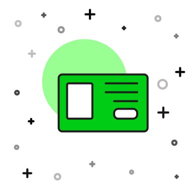 Doldurulmuş kimlik tanımlama simgesi beyaz arkaplanda izole edildi. Sunum için, şirketin kimliği için, reklam için kullanılabilir. Vektör