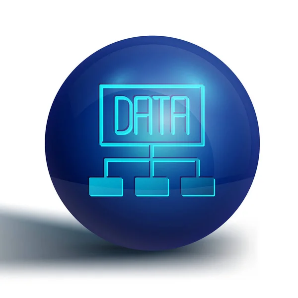 Ícone Análise Dados Azul Isolado Fundo Branco Processo Análise Dados —  Vetores de Stock