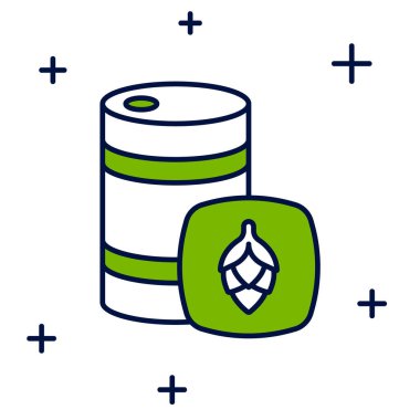 Metal bira fıçısı ikonu beyaz arka planda izole edildi. Vektör