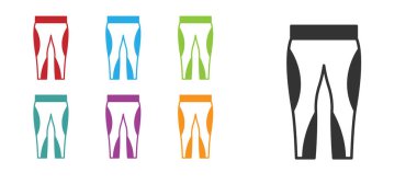 Black Leggings icon isolated on white background. Set icons colorful. Vector