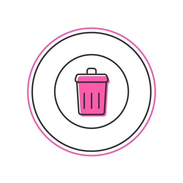 Filled Outline Trash Can Icon Isolated White Background Garbage Bin — Stock Vector