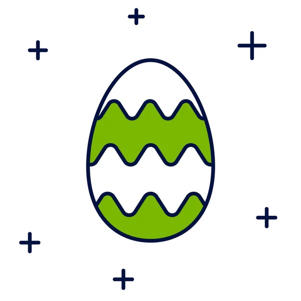 Заполненный Очертания Иконка Пасхальное Яйцо Изолированы Белом Фоне Счастливой Пасхи — стоковый вектор